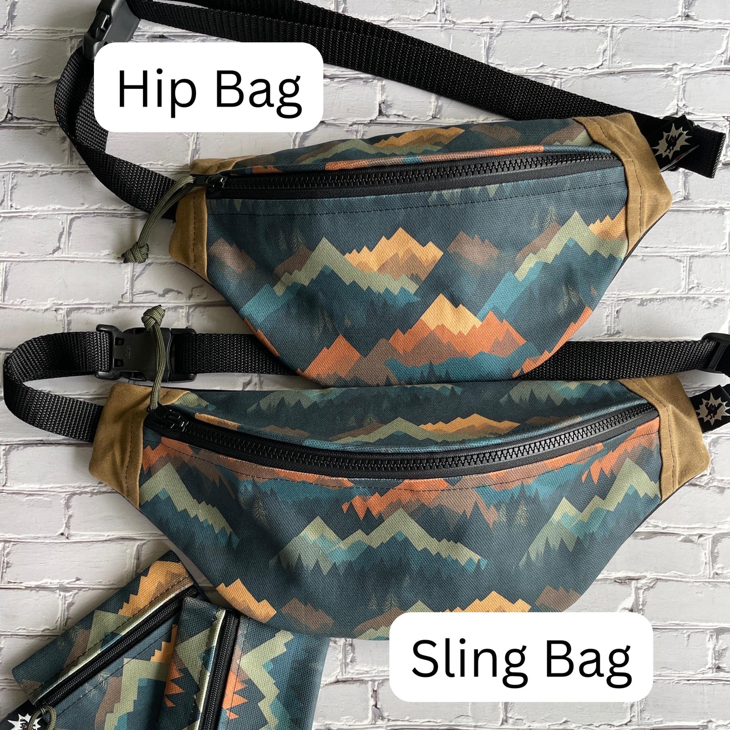 Nature Colors Waxed Canvas Sling Bag | Handmade in the USA | Plus Sized Belts Available