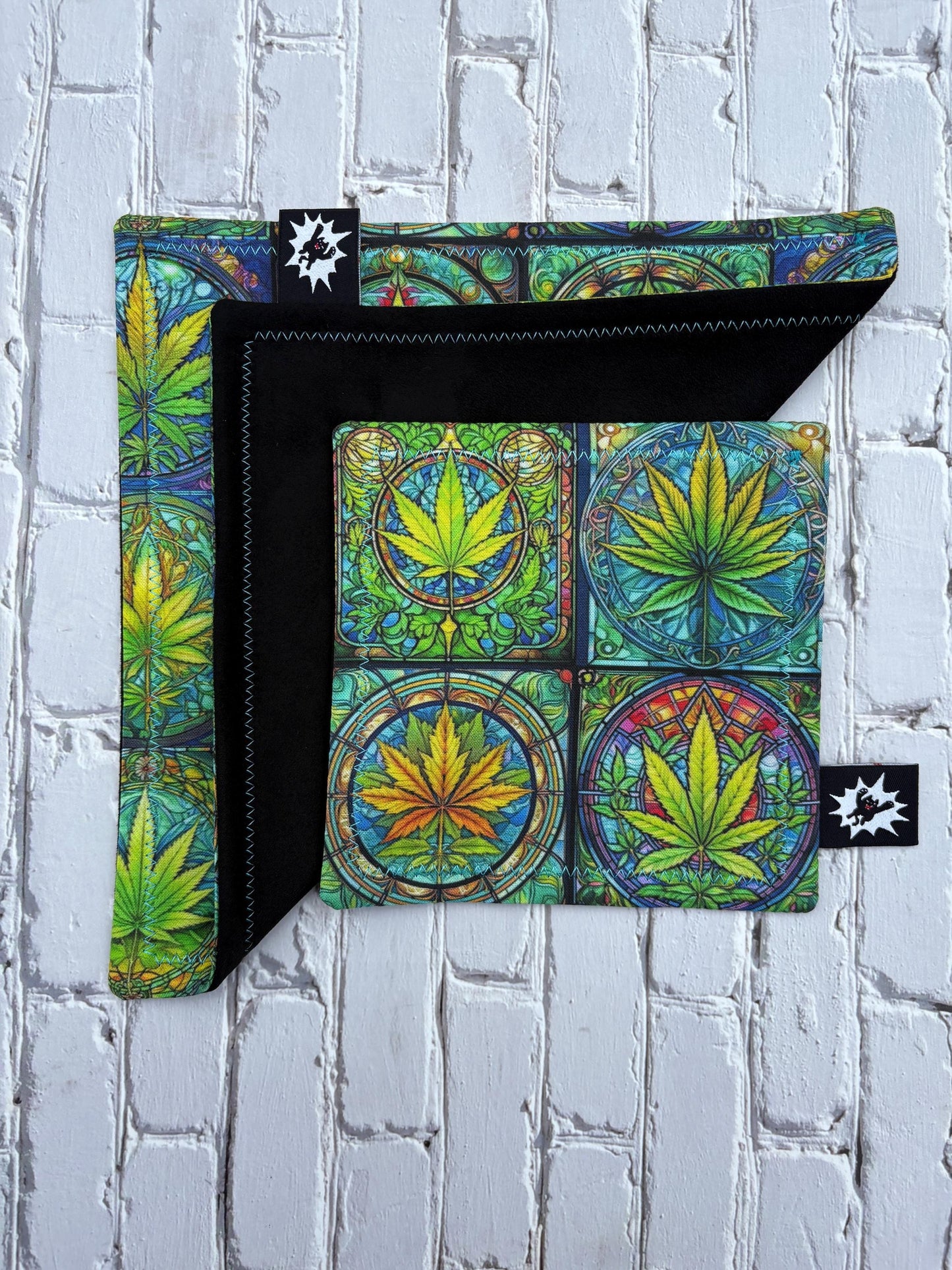 Custom EDC Hank With Microfiber or Flannel Backing, Vibrant Handkerchief Gift, Pocket Gear Cloth With Grommet Paracord Bead Weed Marijuana