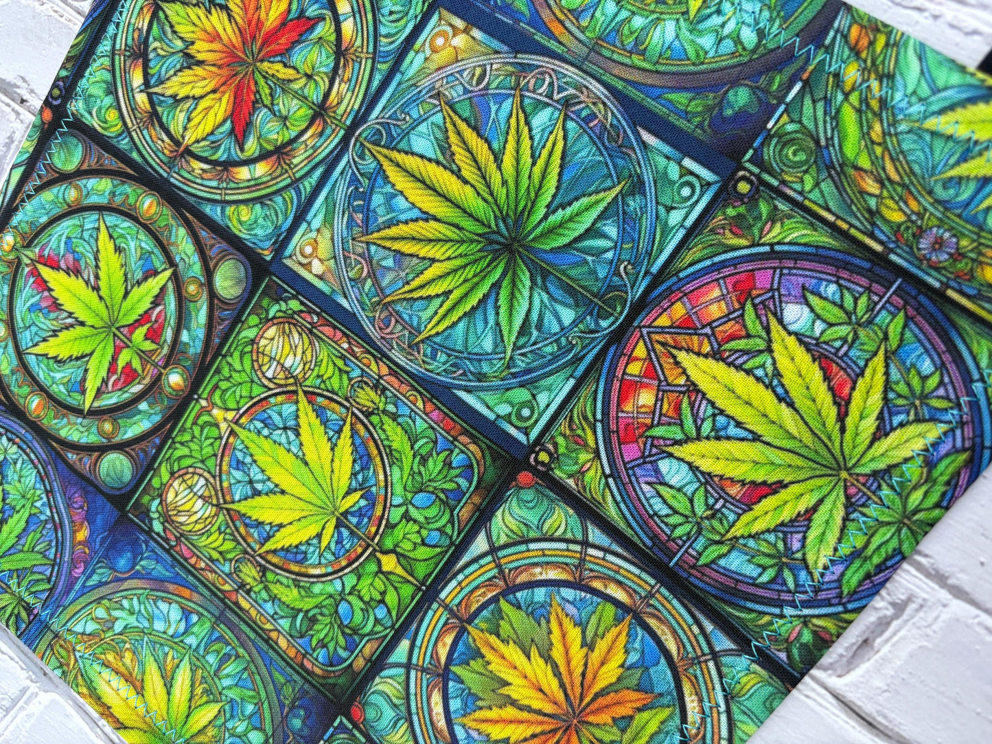 Custom EDC Hank With Microfiber or Flannel Backing, Vibrant Handkerchief Gift, Pocket Gear Cloth With Grommet Paracord Bead Weed Marijuana