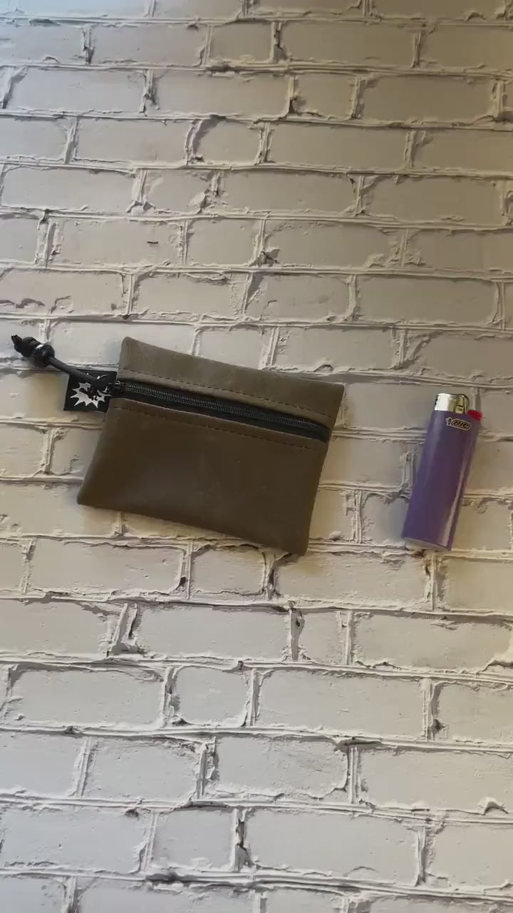 Pecan Waxed Canvas EDC Zipper Pouch – Attack Cat Bags
