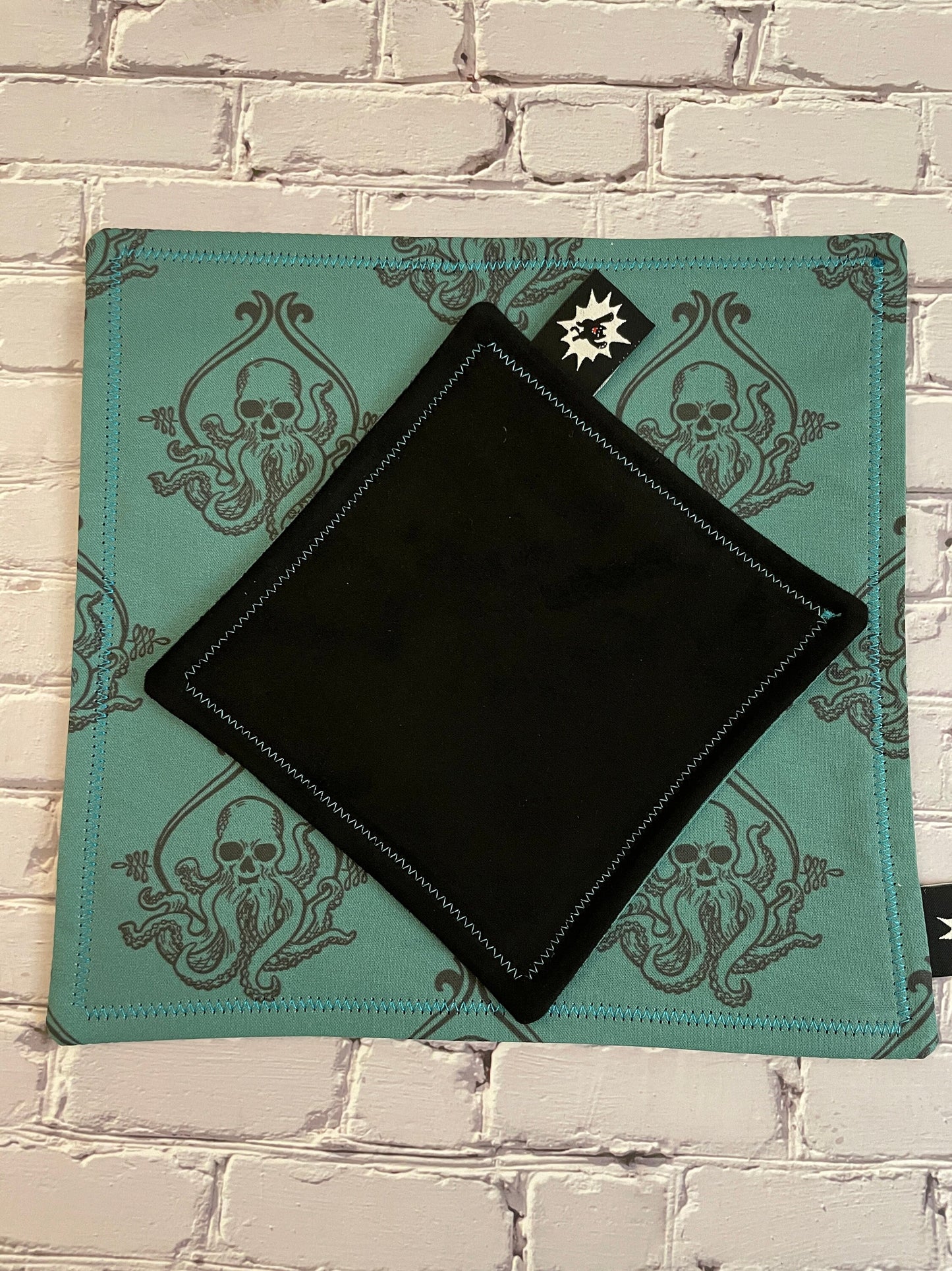 EDC Hank | Handkerchief for Every Day Carry | EDC Gear | Hank For EDC Organizer Pouch | Paracord | Lovecraft Steampunk | Teal Cthulhu