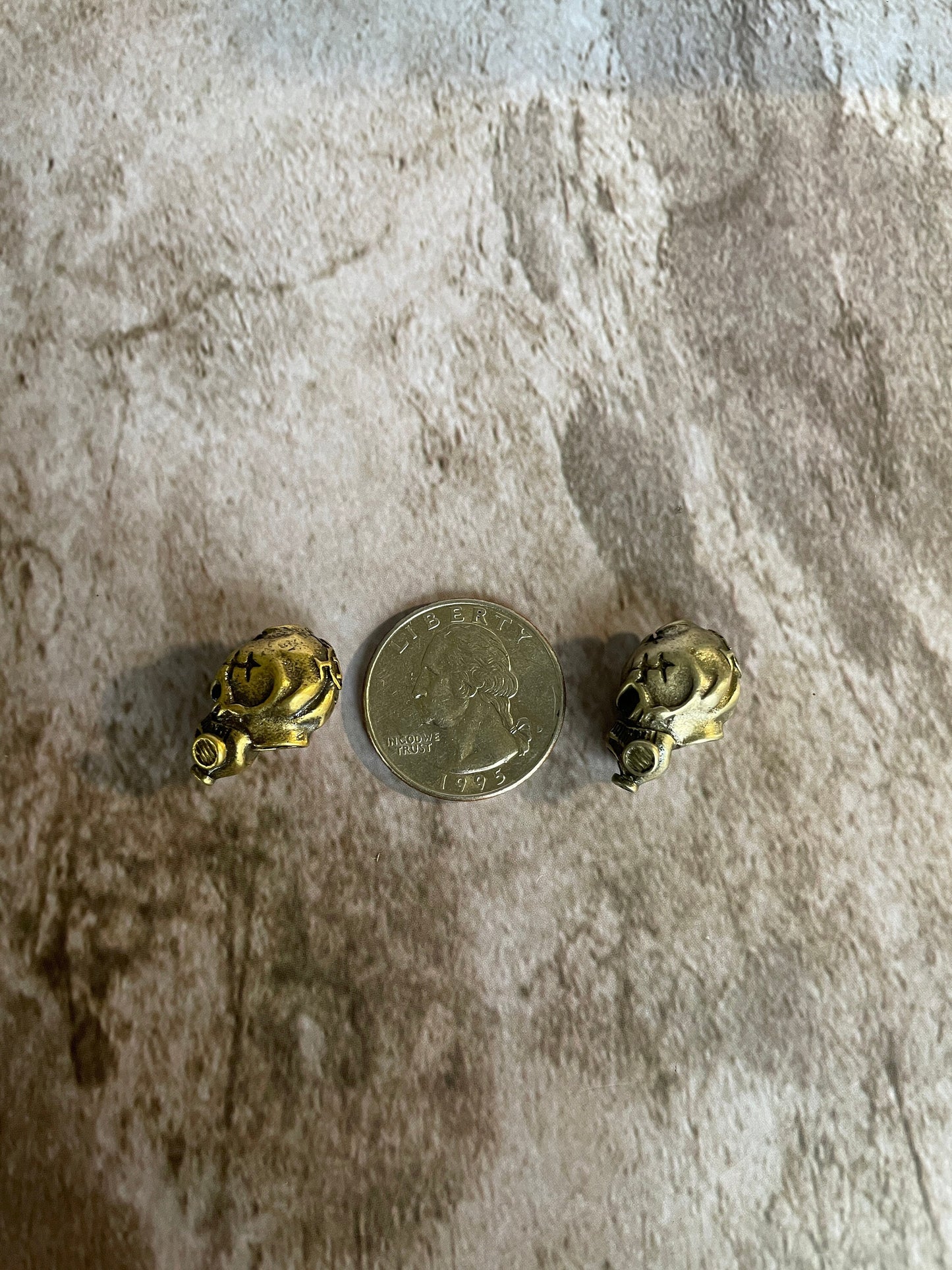Gas Mask Scull EDC Knife Paracord Bead | Brass Bead | EDC Gear | Everyday Carry Hank Bead | Large Hole Bead | Steam Punk Gold Silver Toxic
