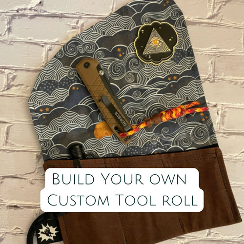 EDC Tool Roll | Waxed Canvas Pouch | Every Day Carry Gear Bag | Pocket Organizer | Knife Roll | Pocket Dump Display Hank | Custom Three Pack