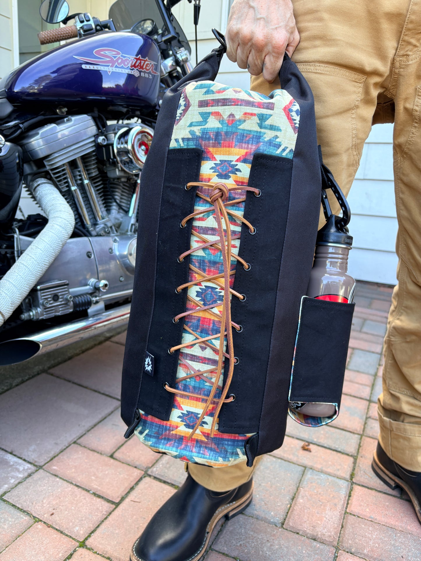 Custom Bridle Print Sissy Bar Bag