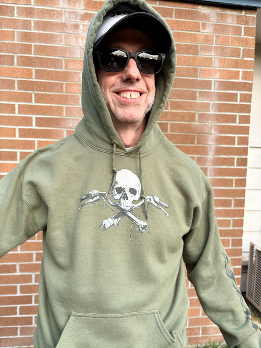 Ride or Die Hoodie with Flame Sleeves