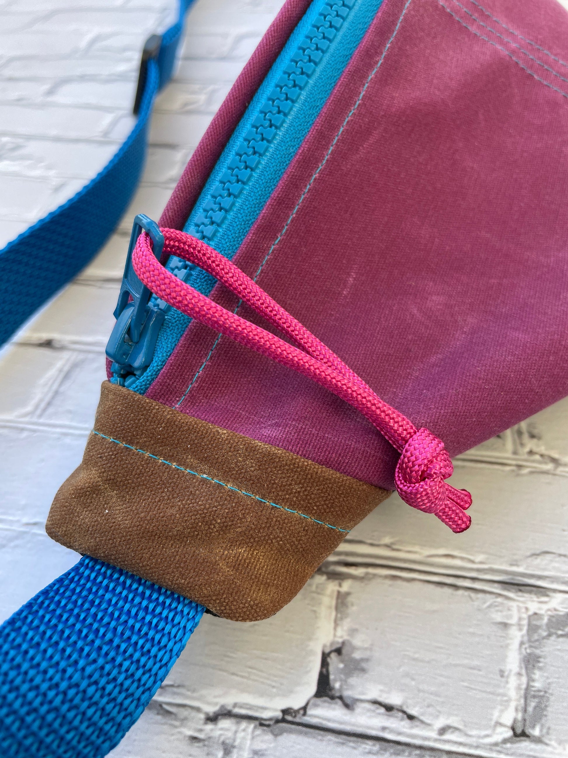 Fuchsia Waxed Canvas Sling Bag