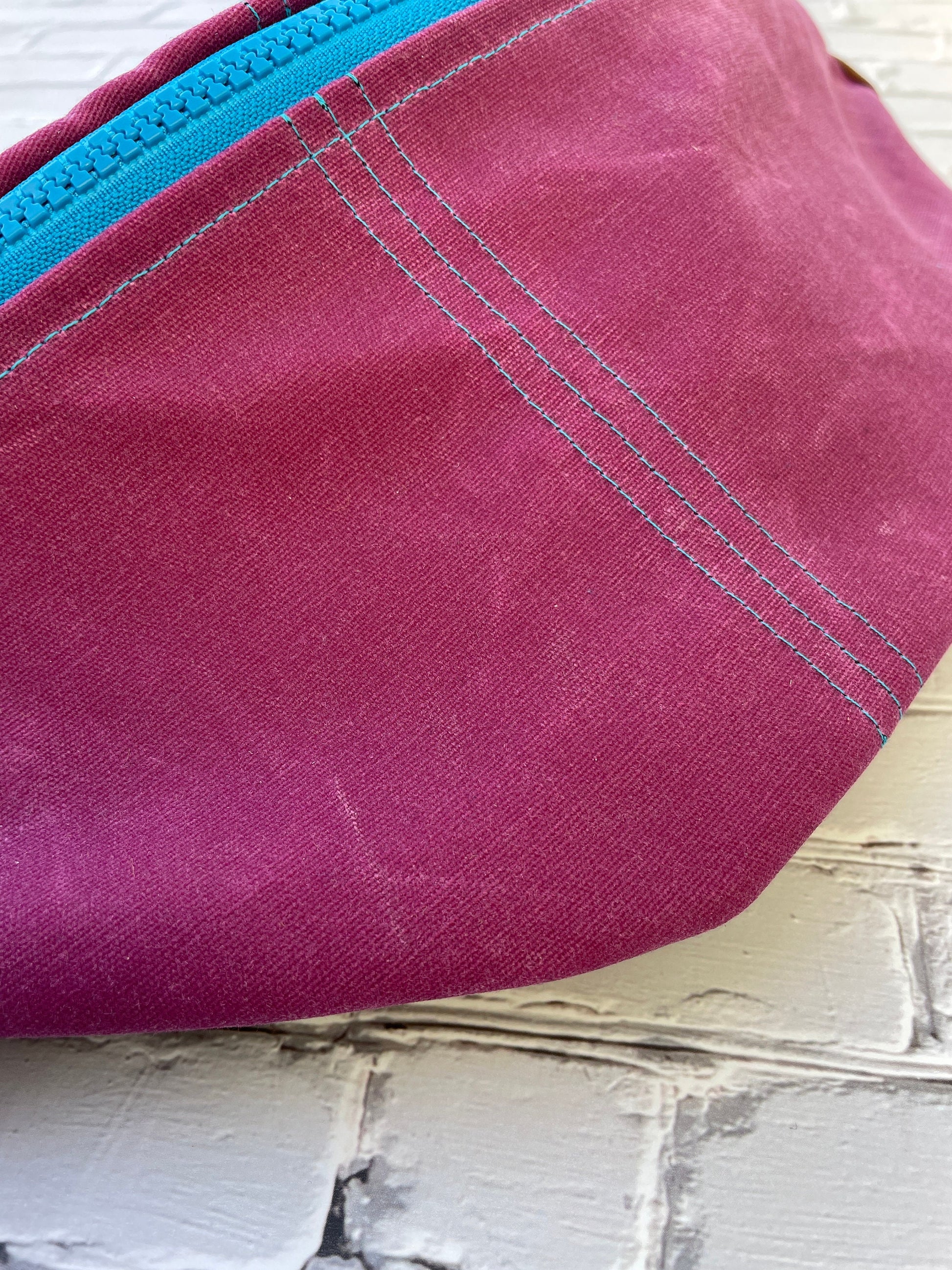 Fuchsia Waxed Canvas Sling Bag