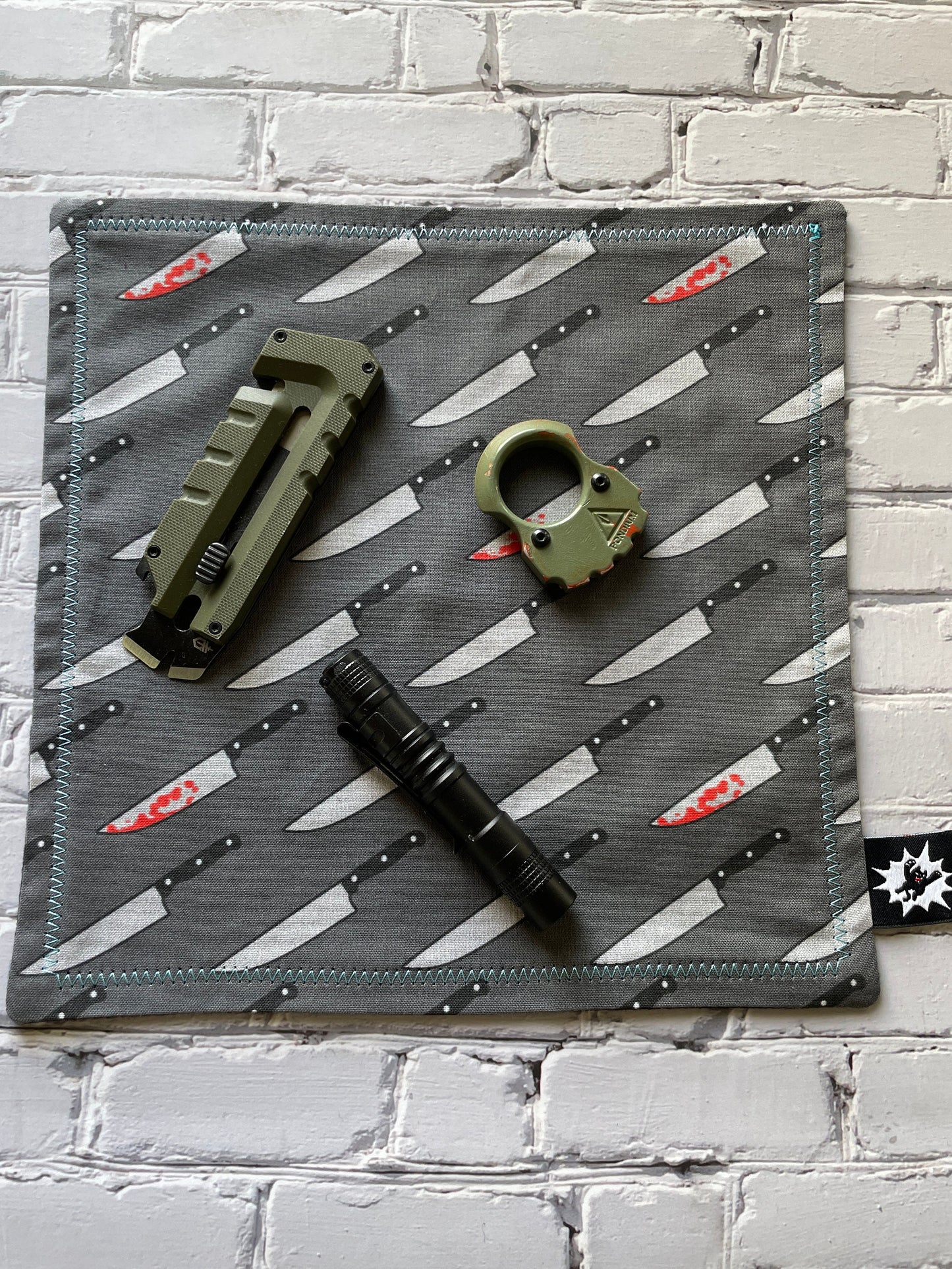 EDC Hank | Handkerchief for Every Day Carry | EDC Gear | Hank For EDC Organizer Pouch | Halloween | Paracord | Horror Knife Blood