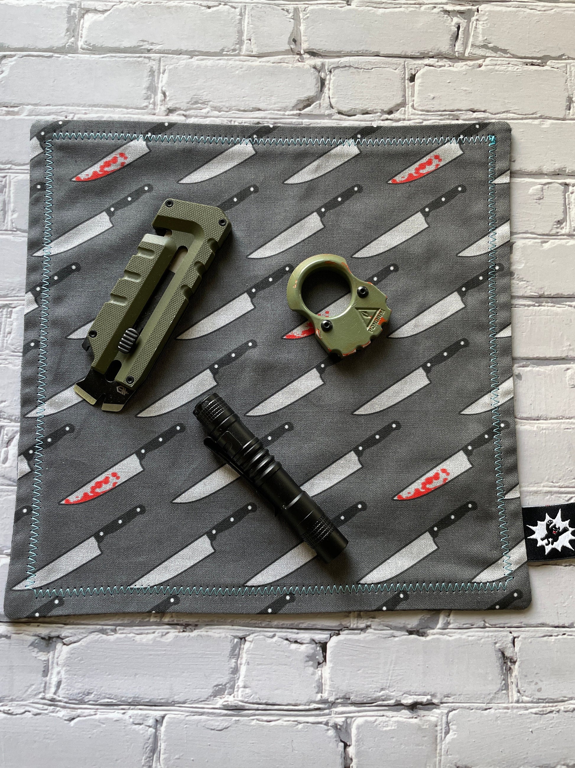 EDC Hank | Handkerchief for Every Day Carry | EDC Gear | Hank For EDC Organizer Pouch | Halloween | Paracord | Horror Knife Blood