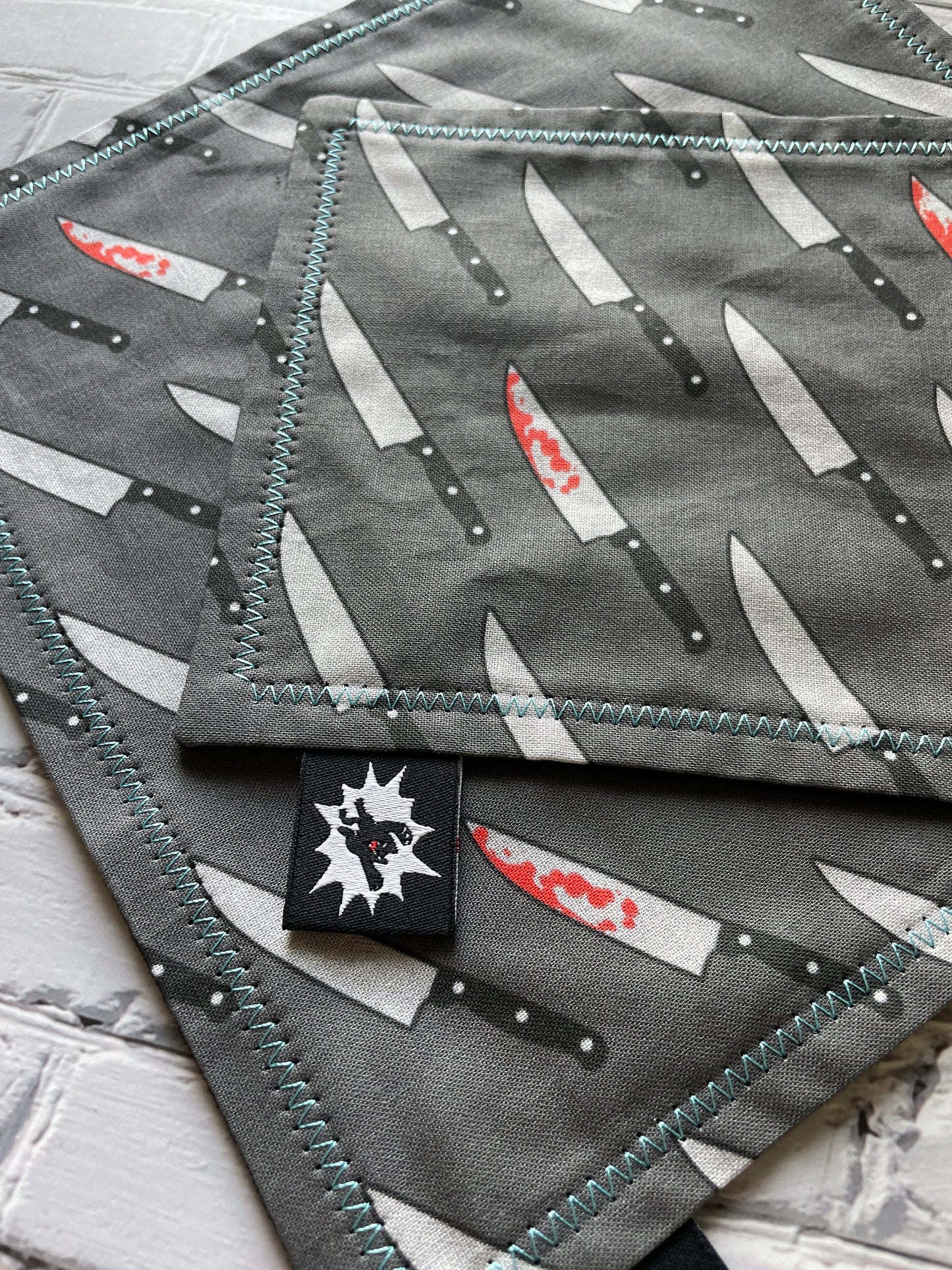 EDC Hank | Handkerchief for Every Day Carry | EDC Gear | Hank For EDC Organizer Pouch | Halloween | Paracord | Horror Knife Blood