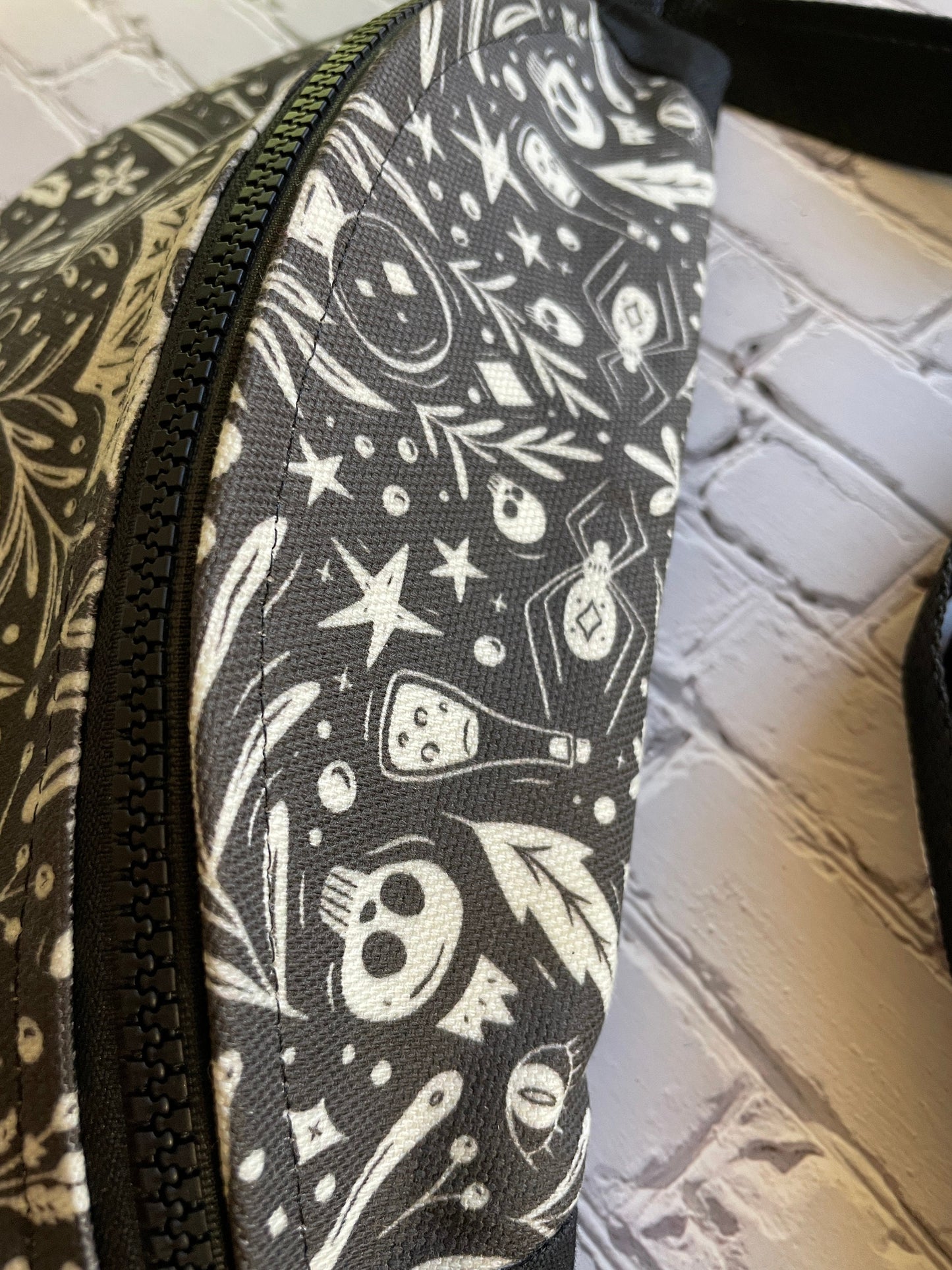 Spooky Witch Waxed Canvas Sling Bag