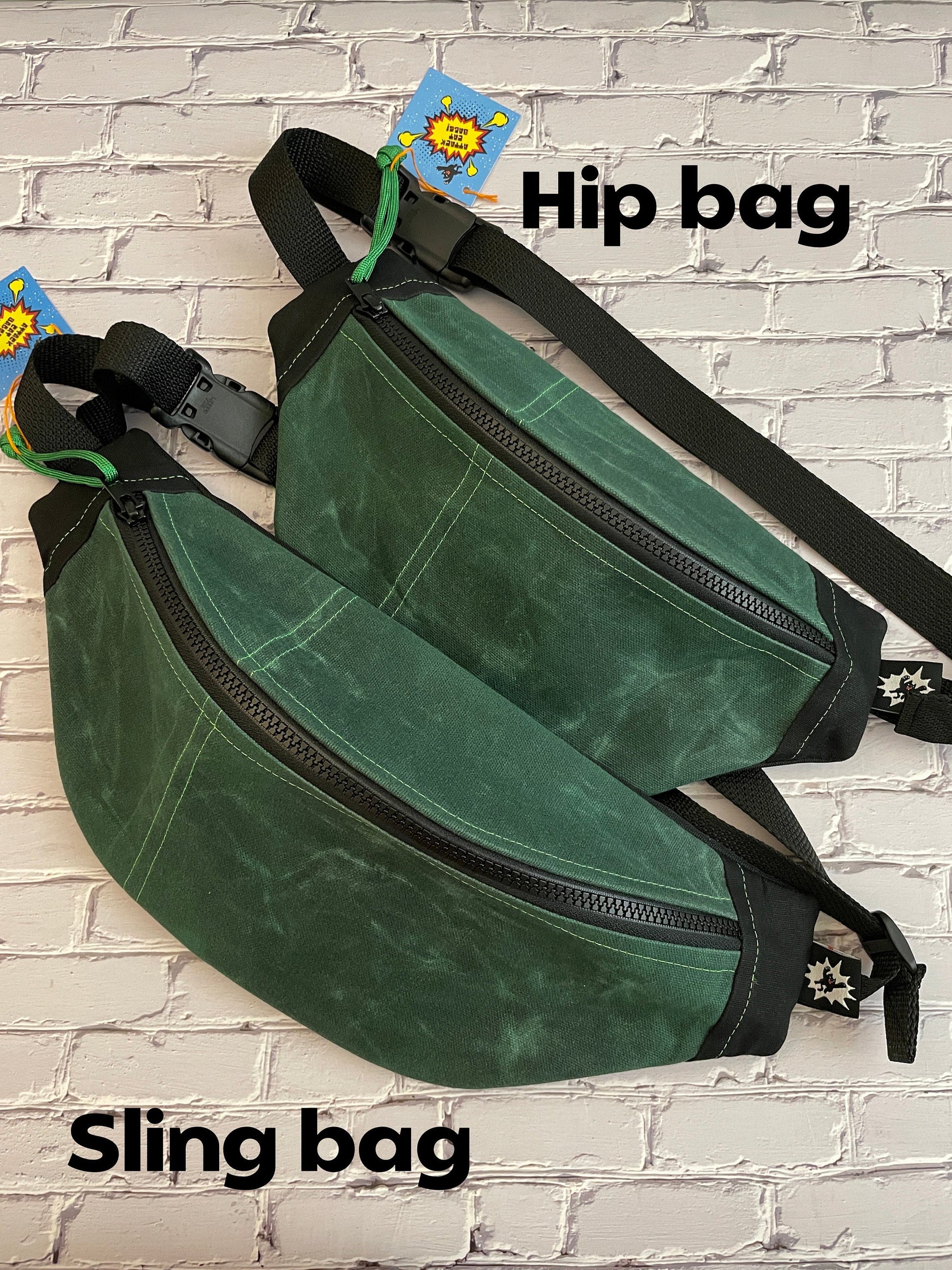 Forest Green Waxed Canvas Sling Bag