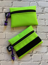Load image into Gallery viewer, EDC Pouch | Mini Pouch | Small Zipper Wallet | Everyday Carry Bag | Hook and Loop Pouch | EDC Gear | Tactical Kit Lime Green Purple
