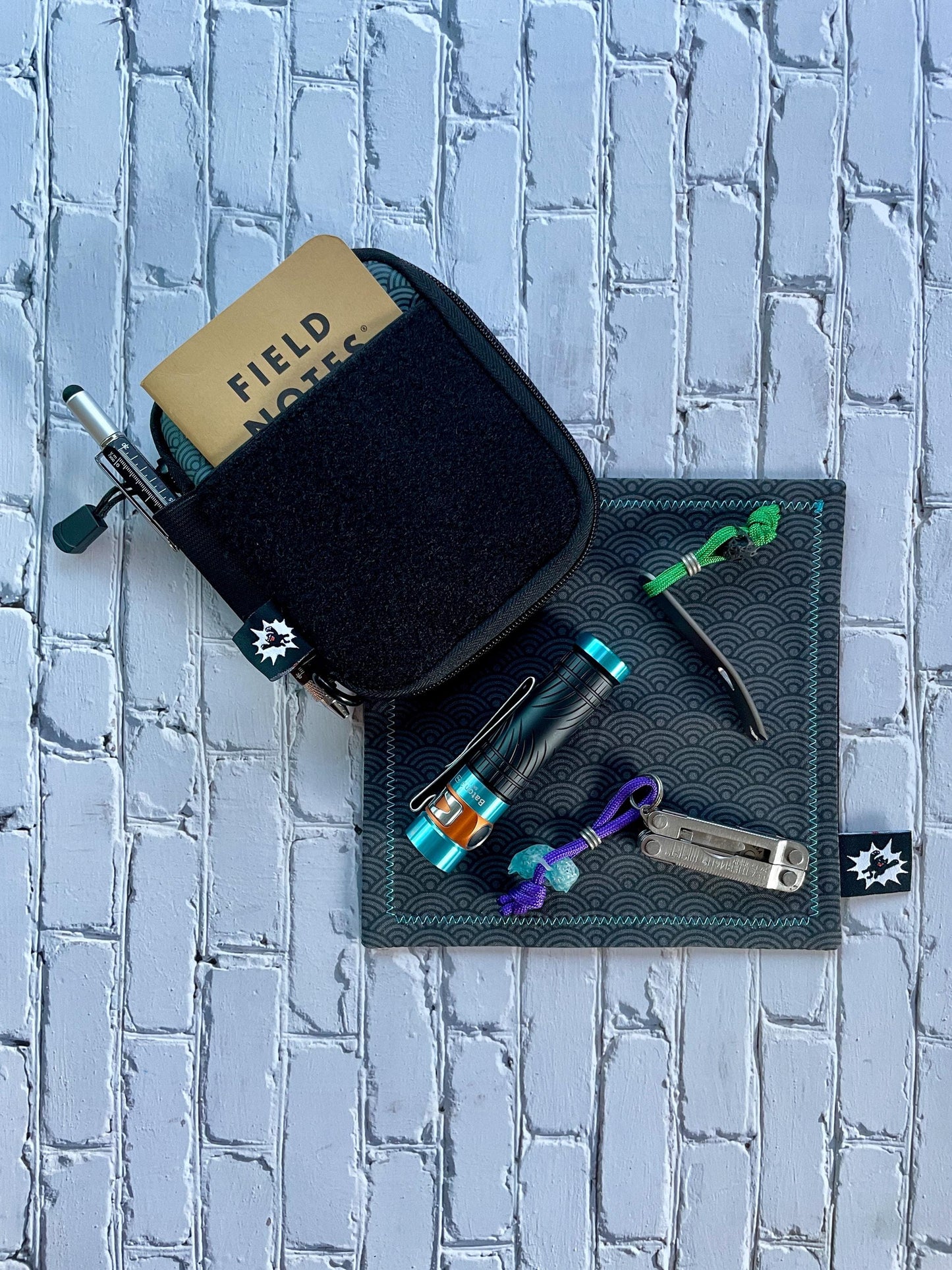 Loop Patch EDC Pocket Tool Organizer | Zipper Tactical Pouch | Canvas Knife Pouch with Divided Sections and Elastic Slots | Hank Vault Set