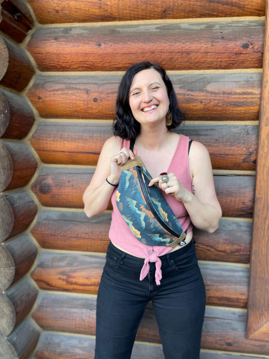 Nature Colors Waxed Canvas Sling Bag | Handmade in the USA | Plus Sized Belts Available