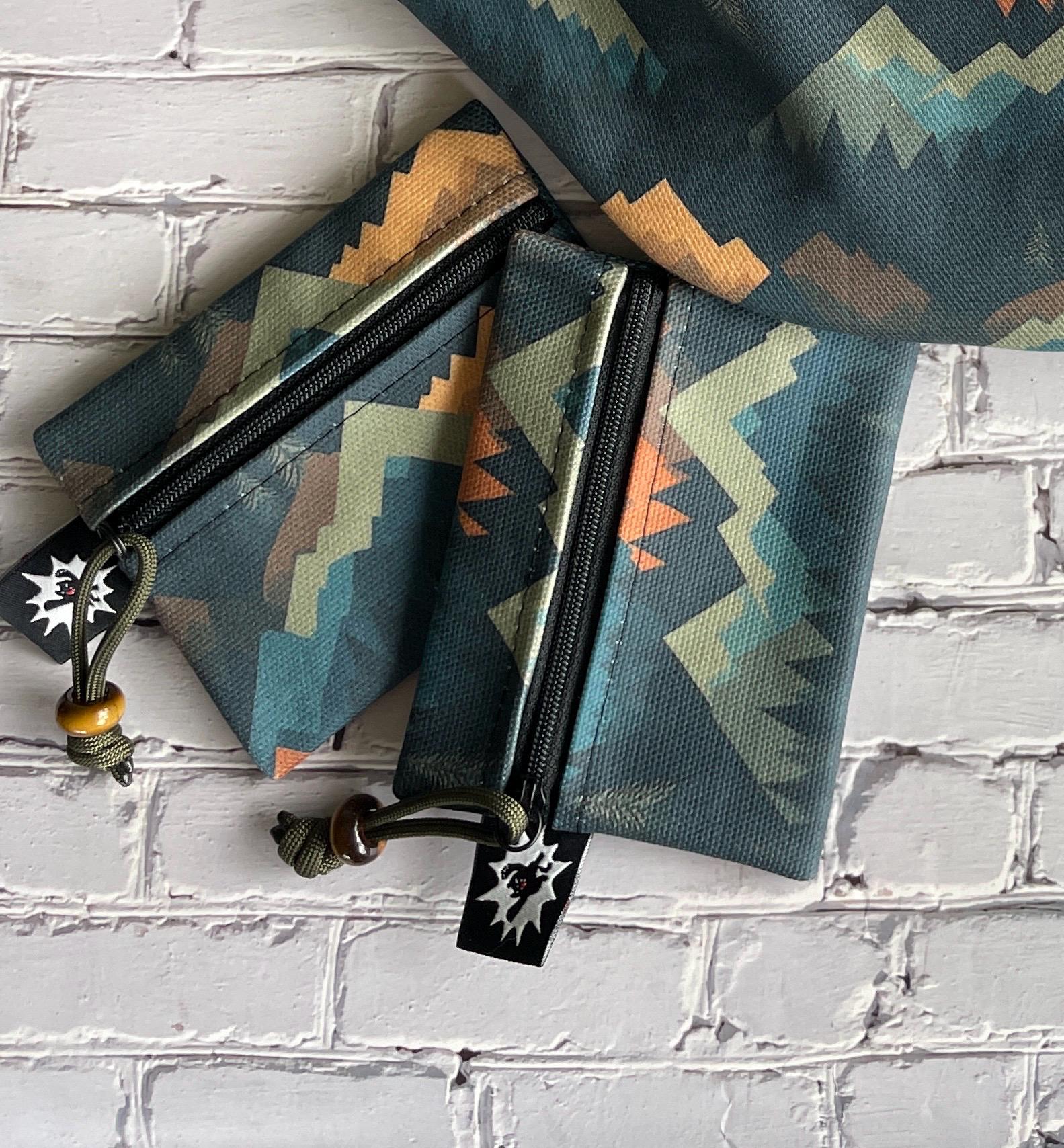 Waxed Canvas EDC Pouch | Mini Pouch | Small Zipper Wallet | Everyday Carry Bag | Hook and Loop Pouch | EDC Gear | Earth Tones