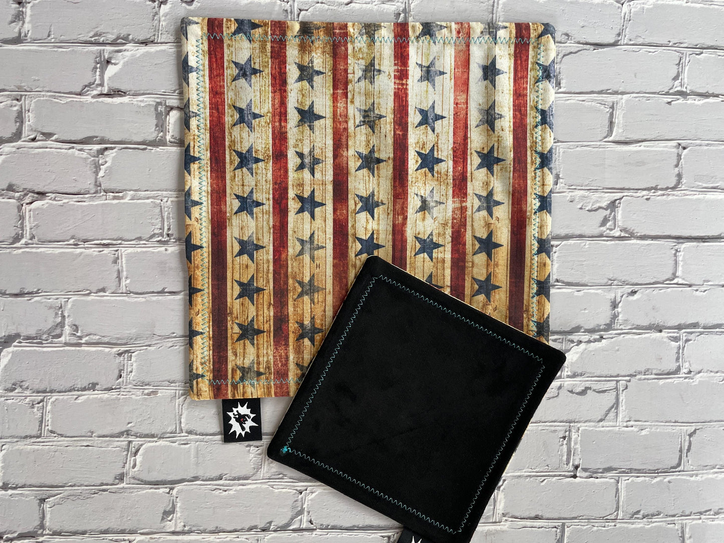 Patriotic EDC Handkerchief – Red White Blue Stars Hank for Pocket Dump, Vintage Style USA Carry Cloth, 4th of July Gift for Him