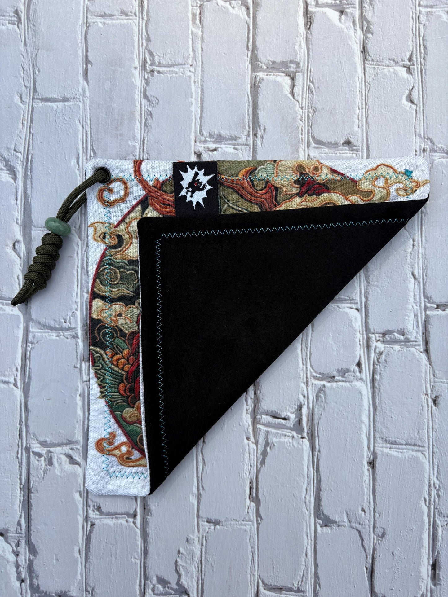 Japanese Dragon EDC Hank with Microfiber or Flannel Backing. Paracord for Style and Function Clean Screens, Tools, Glasses. Rad Gift for Him