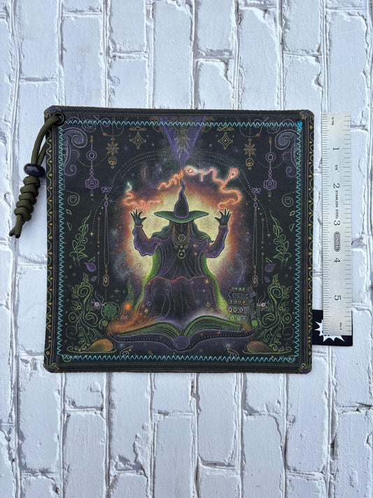 Trippy Wizard EDC Hank with Microfiber or Flannel Backing. Paracord for Style and Function Clean Screens, Tools, Glasses. Merlin D&D