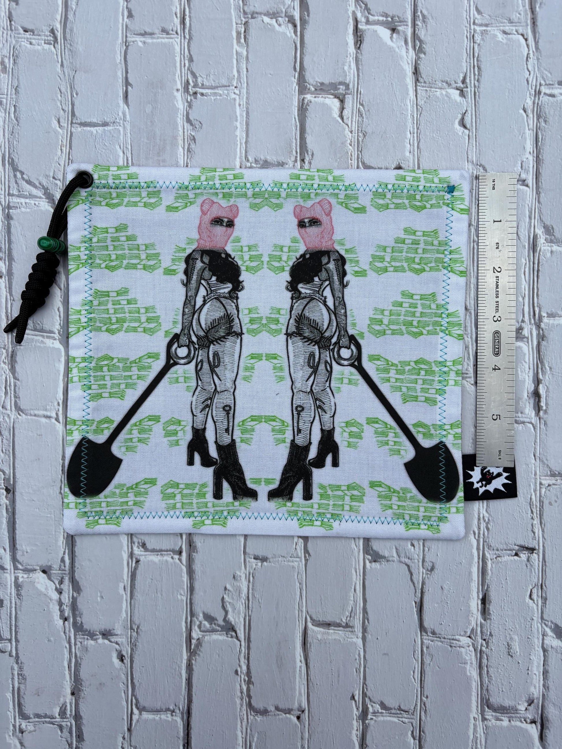 Shovel Girl EDC Hank with Microfiber or Flannel Backing. Paracord for Ultimate Function. Clean Screens, Tools, Glasses.