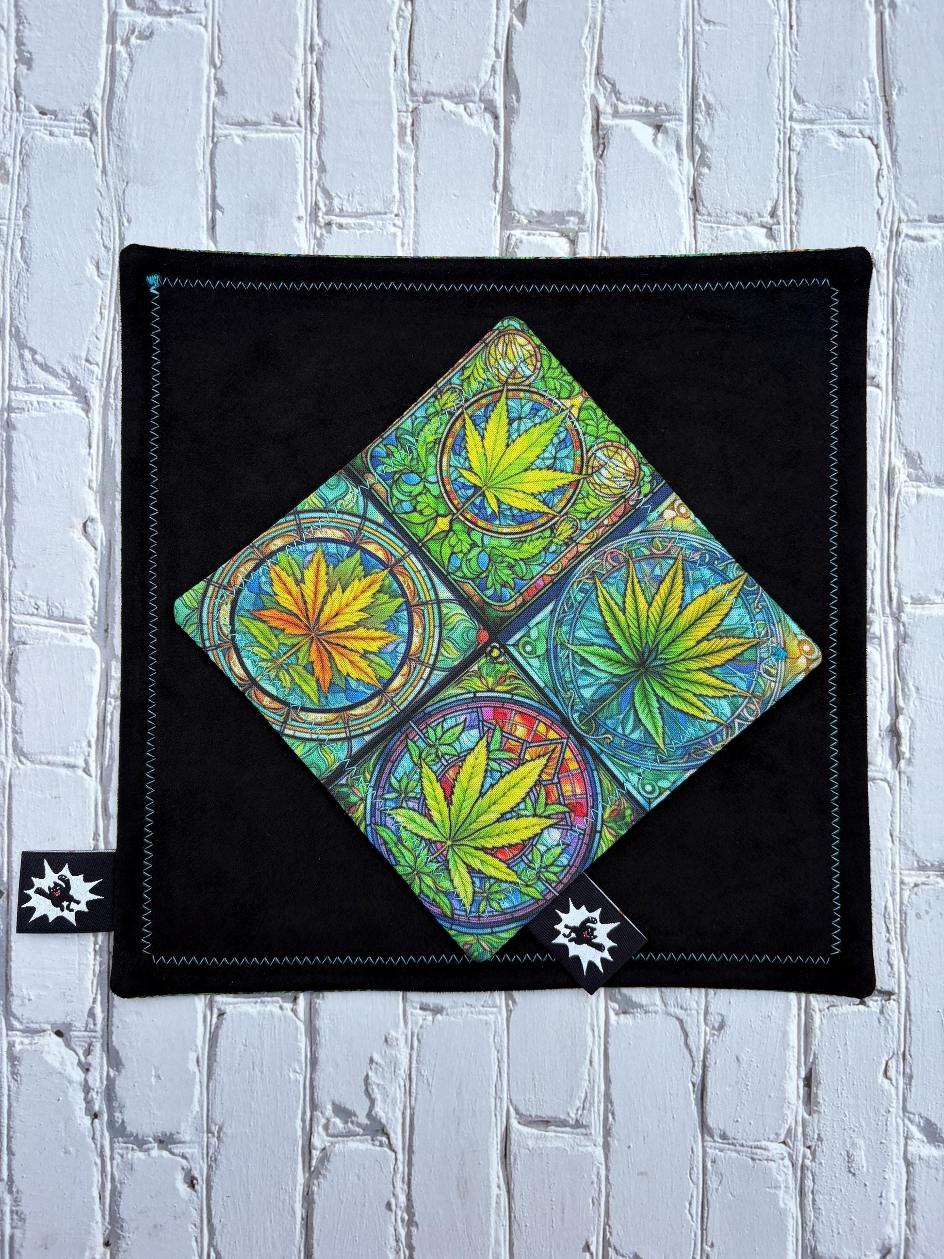 Custom EDC Hank With Microfiber or Flannel Backing, Vibrant Handkerchief Gift, Pocket Gear Cloth With Grommet Paracord Bead Weed Marijuana