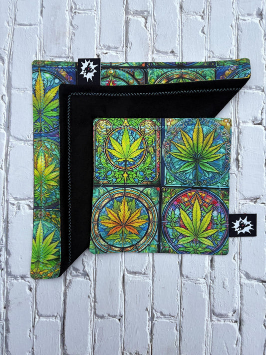 Custom EDC Hank With Microfiber or Flannel Backing, Vibrant Handkerchief Gift, Pocket Gear Cloth With Grommet Paracord Bead Weed Marijuana