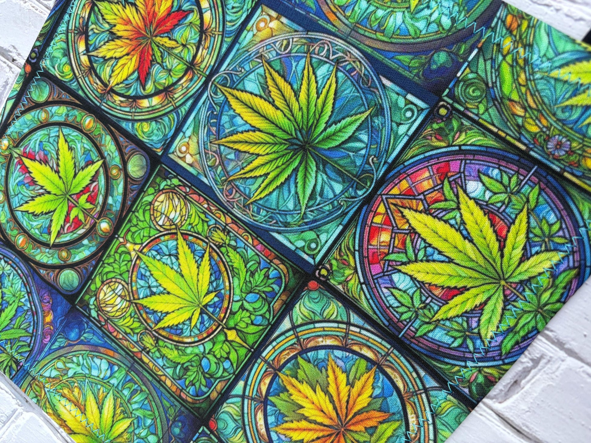 Custom EDC Hank With Microfiber or Flannel Backing, Vibrant Handkerchief Gift, Pocket Gear Cloth With Grommet Paracord Bead Weed Marijuana