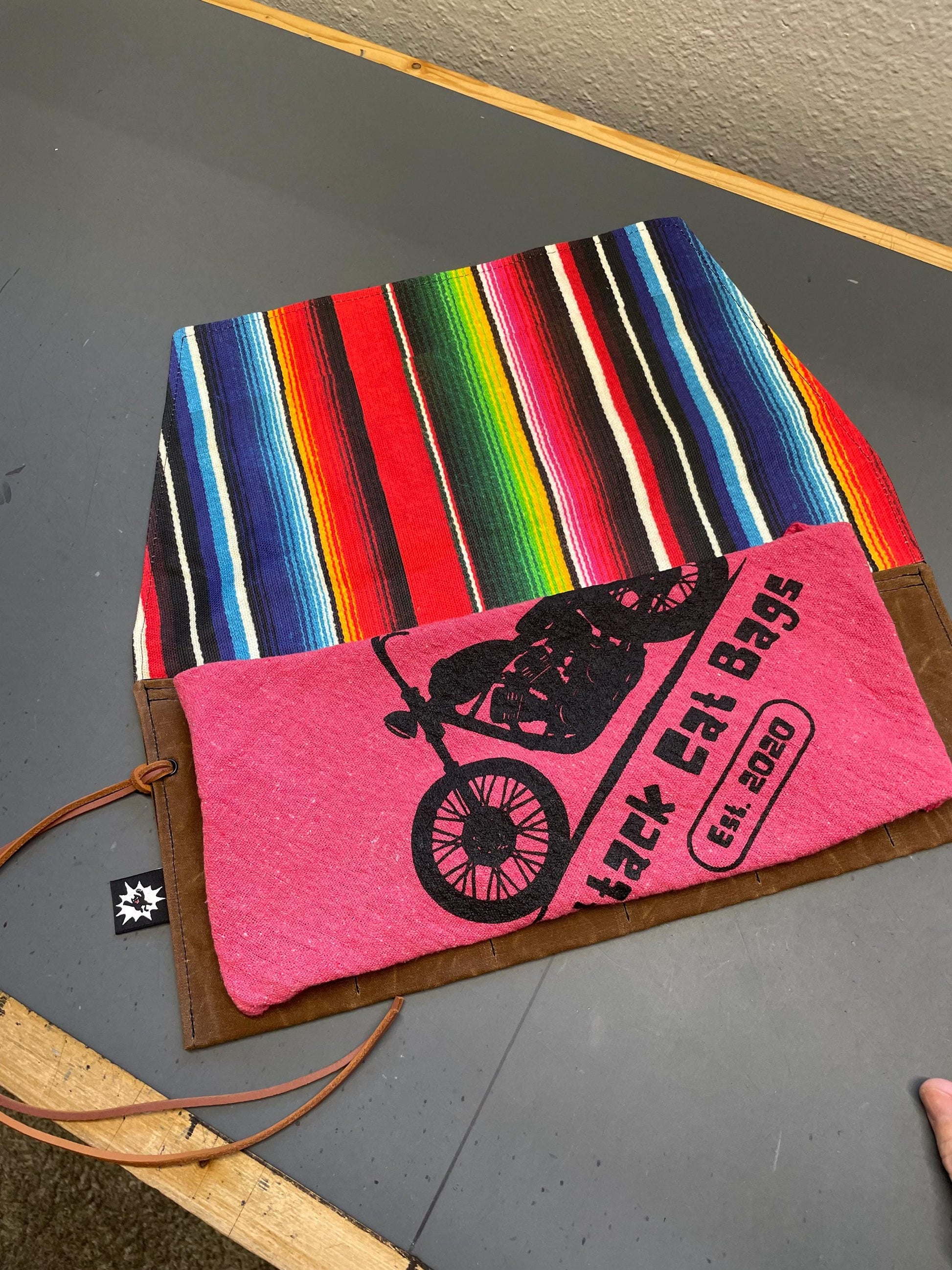 Waxed Canvas Tool Roll: Leather Closure, Mechanic Organizer, Moto Travel