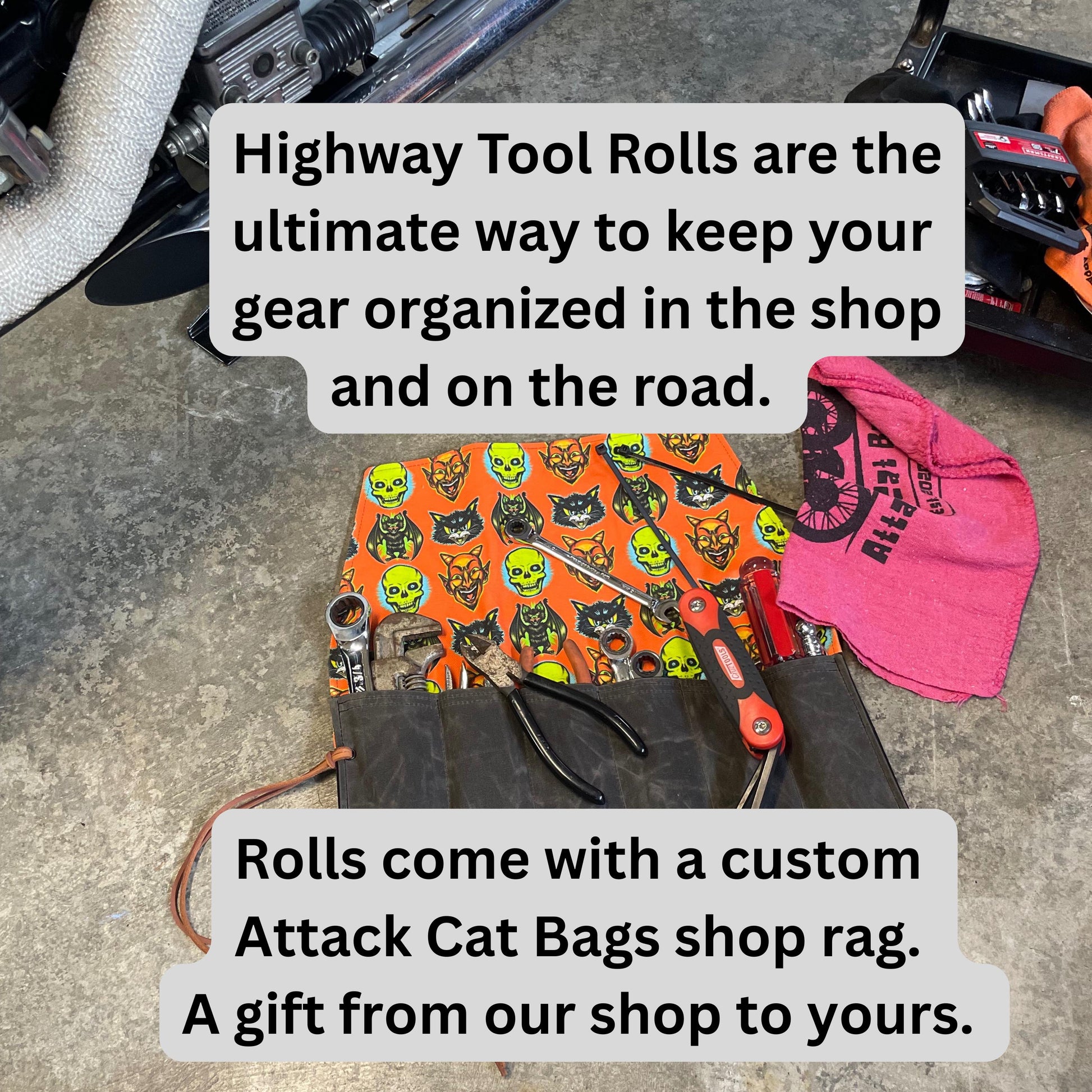 Waxed Canvas Tool Roll: Leather Closure, Mechanic Organizer, Moto Travel