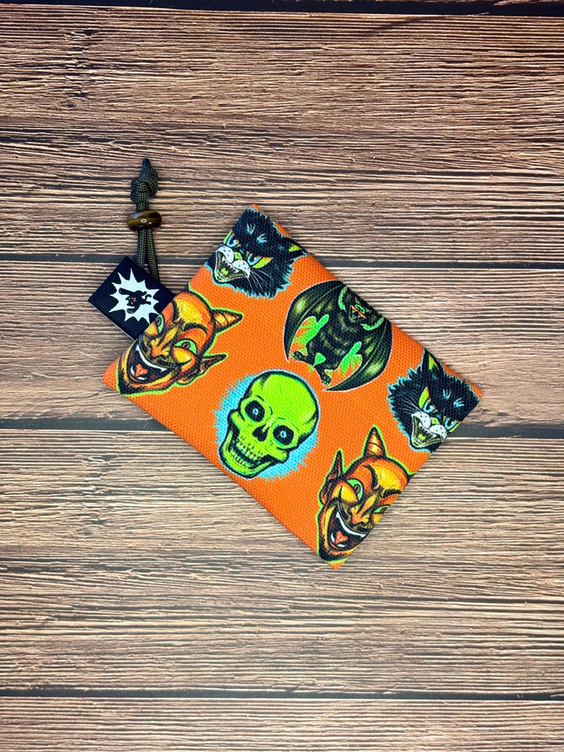 Waxed Canvas EDC Pouch | Mini Pouch | Small Zipper Wallet | Everyday Carry Bag | Hook and Loop Pouch | EDC Gear | Vintage Horror Halloween
