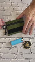 Load and play video in Gallery viewer, EDC Pouch | Mini Pouch | Small Zipper Wallet | Everyday Carry Bag | Hook and Loop Pouch | EDC Gear | Tactical Kit OD Green
