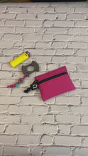 Load and play video in Gallery viewer, EDC Pouch | Mini Pouch | Small Zipper Wallet | Everyday Carry Bag | Hook and Loop Pouch | EDC Gear | Minimalist Card Wallet Pink
