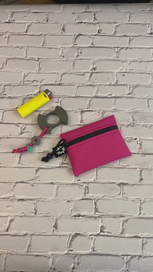EDC Pouch | Mini Pouch | Small Zipper Wallet | Everyday Carry Bag | Hook and Loop Pouch | EDC Gear | Minimalist Card Wallet Pink