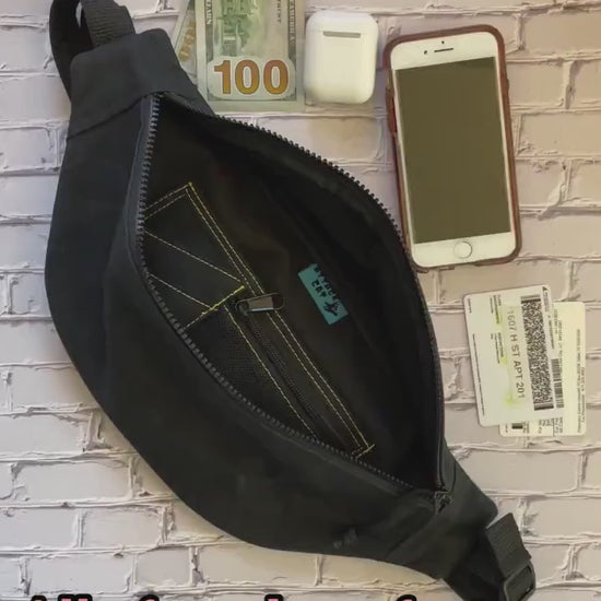 Bison Waxed Canvas Sling Bag | Mini Pouch Wallet Set | Plus Size Belts Available | Southwest Buffalo Americana Style