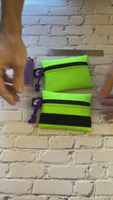 Load and play video in Gallery viewer, EDC Pouch | Mini Pouch | Small Zipper Wallet | Everyday Carry Bag | Hook and Loop Pouch | EDC Gear | Tactical Kit Lime Green Purple

