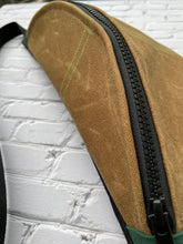 Load image into Gallery viewer, Brown Black Waxed Canvas Sling Bag
