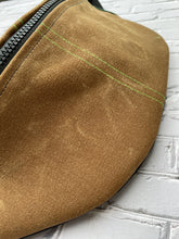 Load image into Gallery viewer, Brown Black Waxed Canvas Sling Bag
