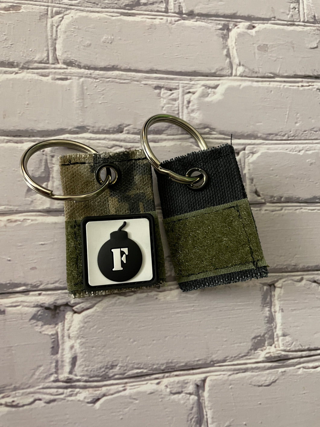 Velcro and Waxed Canvas Salvage Keychain