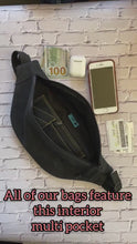 Load and play video in Gallery viewer, Black Waxed Canvas Sling Bag

