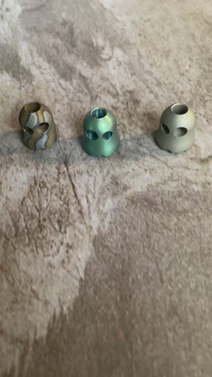 Boo EDC Knife Paracord Bead | Ending Bead | DIY EDC Gear | Everyday Carry | Hank or Zipper | Large Hole Knuck | Titanium Alloy Ghost Bead