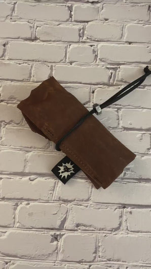 EDC Tool Roll | Waxed Canvas Tool Pouch | Every Day Carry Gear Bag | Pocket Organizer | EDC Knife Roll | Pocket Dump Hank | Scull Wall