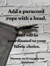 Load image into Gallery viewer, EDC Hank | Handkerchief for Every Day Carry | Goth EDC Gear Women | Hank For EDC Organizer Pouch | Paracord | Pink and Black Spooky Spider
