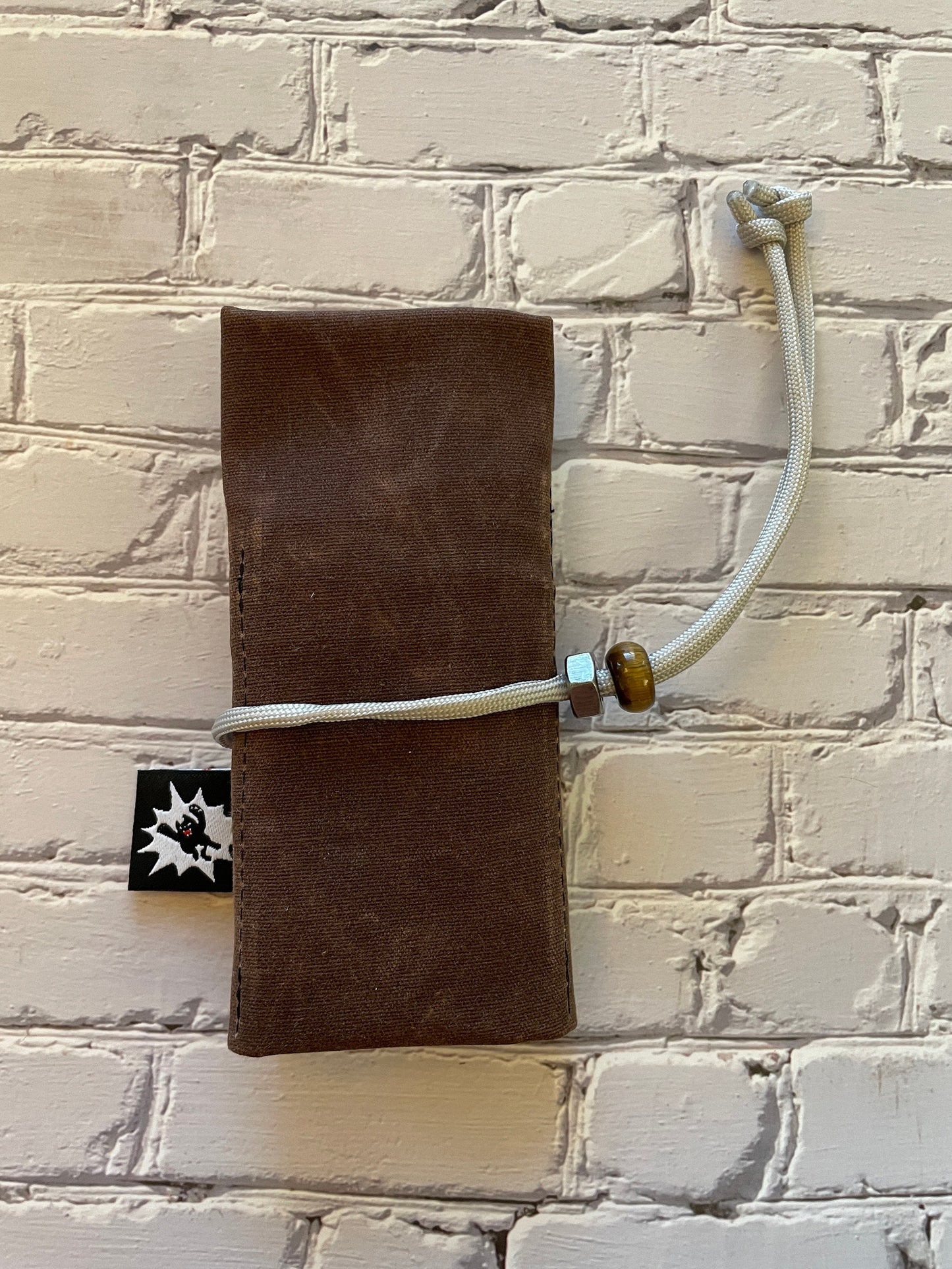 EDC Tool Roll | Waxed Canvas Tool Pouch | Every Day Carry Gear | Edc Pocket Organizer | Knife Roll | Seigaiha Wave Hank| Cat Wave Red