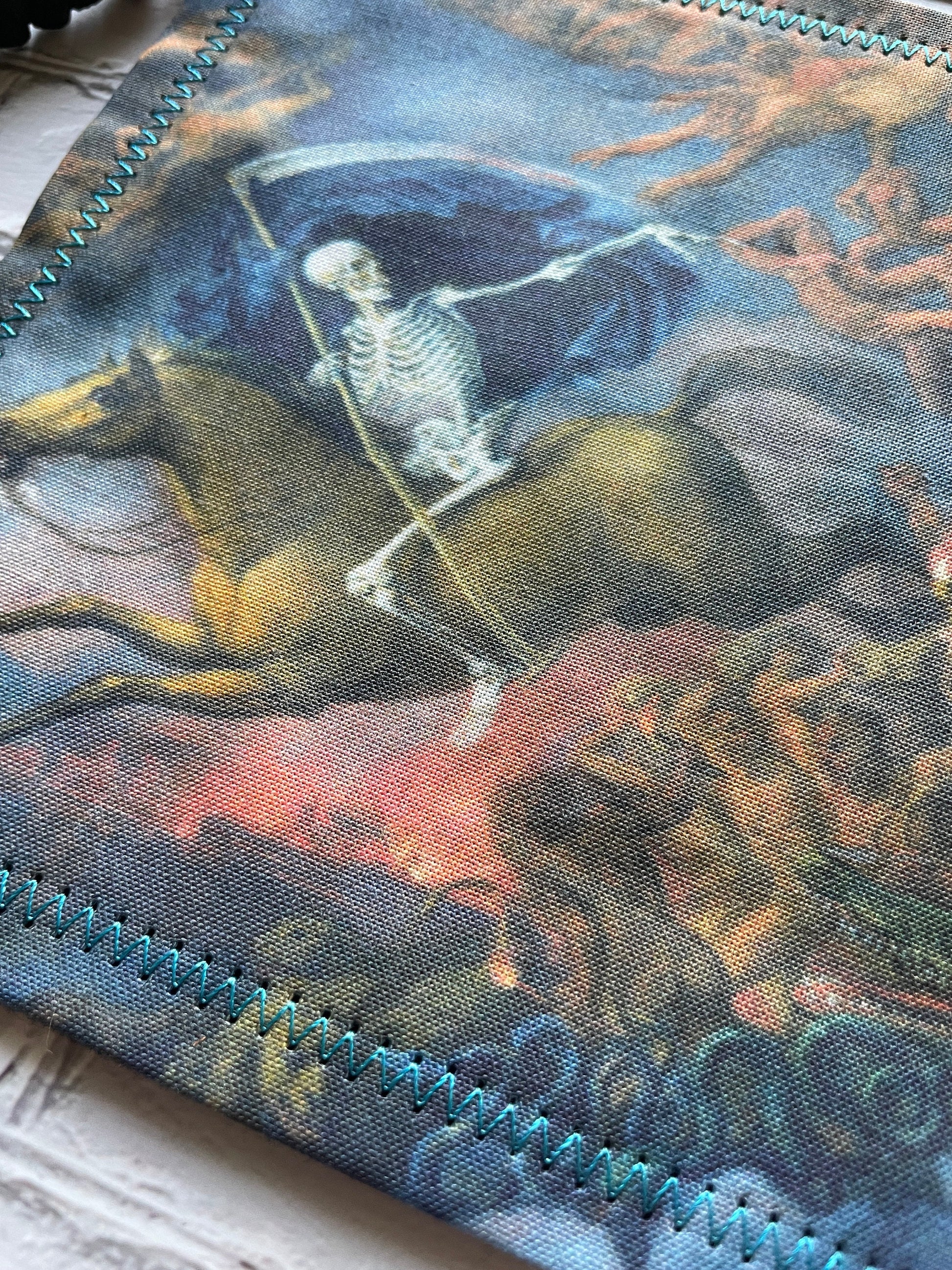 EDC Hank Limited Edition | EDC Gear Hankerchief | Hank for Bag, Pouch, Or Tray | Grim Reaper Angels | Death Rides Pale Horse |Everyday Carry
