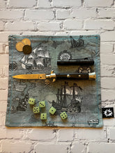 Load image into Gallery viewer, EDC Hank | Handkerchief for Every Day Carry | EDC Gear | Hank For EDC Organizer Pouch | Pirate Ship  | Paracord | Vintage Treasure Map
