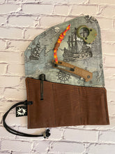 Load image into Gallery viewer, EDC Tool Roll | Waxed Canvas Tool Pouch | Every Day Carry Gear Bag |Pocket Organizer | Knife Roll | Pocket Dump Display Hank | Treasure map
