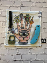 Load image into Gallery viewer, EDC Hank Limited Edition | EDC Gear Hankerchief | Hank for Bag, Pouch, Or Tray | Finger Puppet Third Eye |  Everyday Carry Handkerchief
