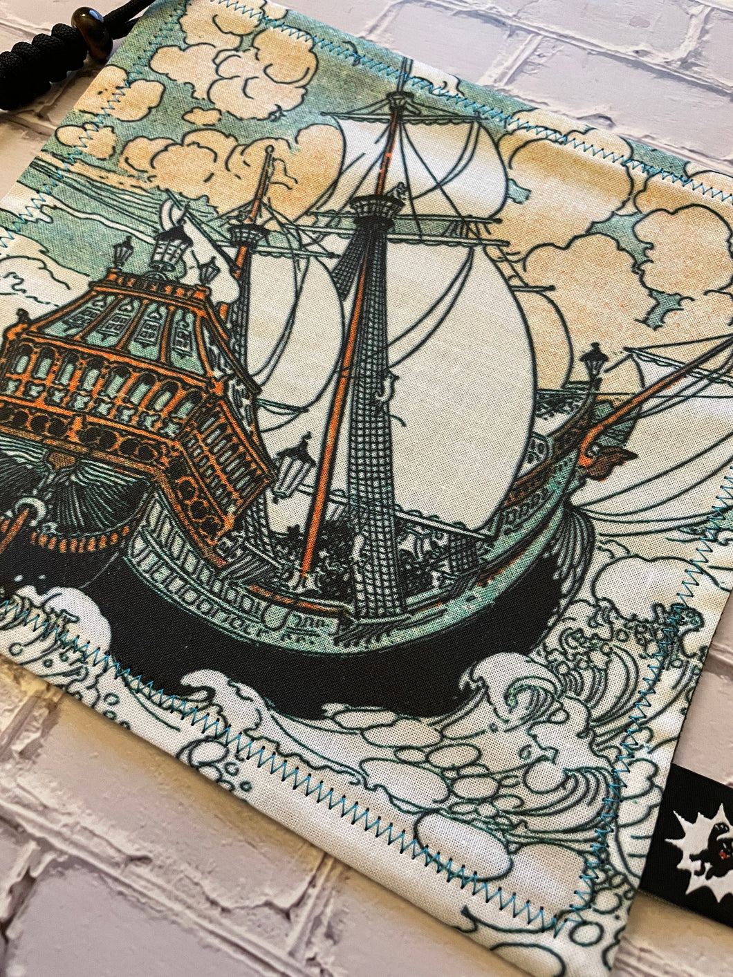 EDC Hank Limited Edition | EDC Gear Hankerchief | Nautical Hank for Bag, Pouch, Or Tray | Ship Ocean Pirate |  Everyday Carry Handkerchief