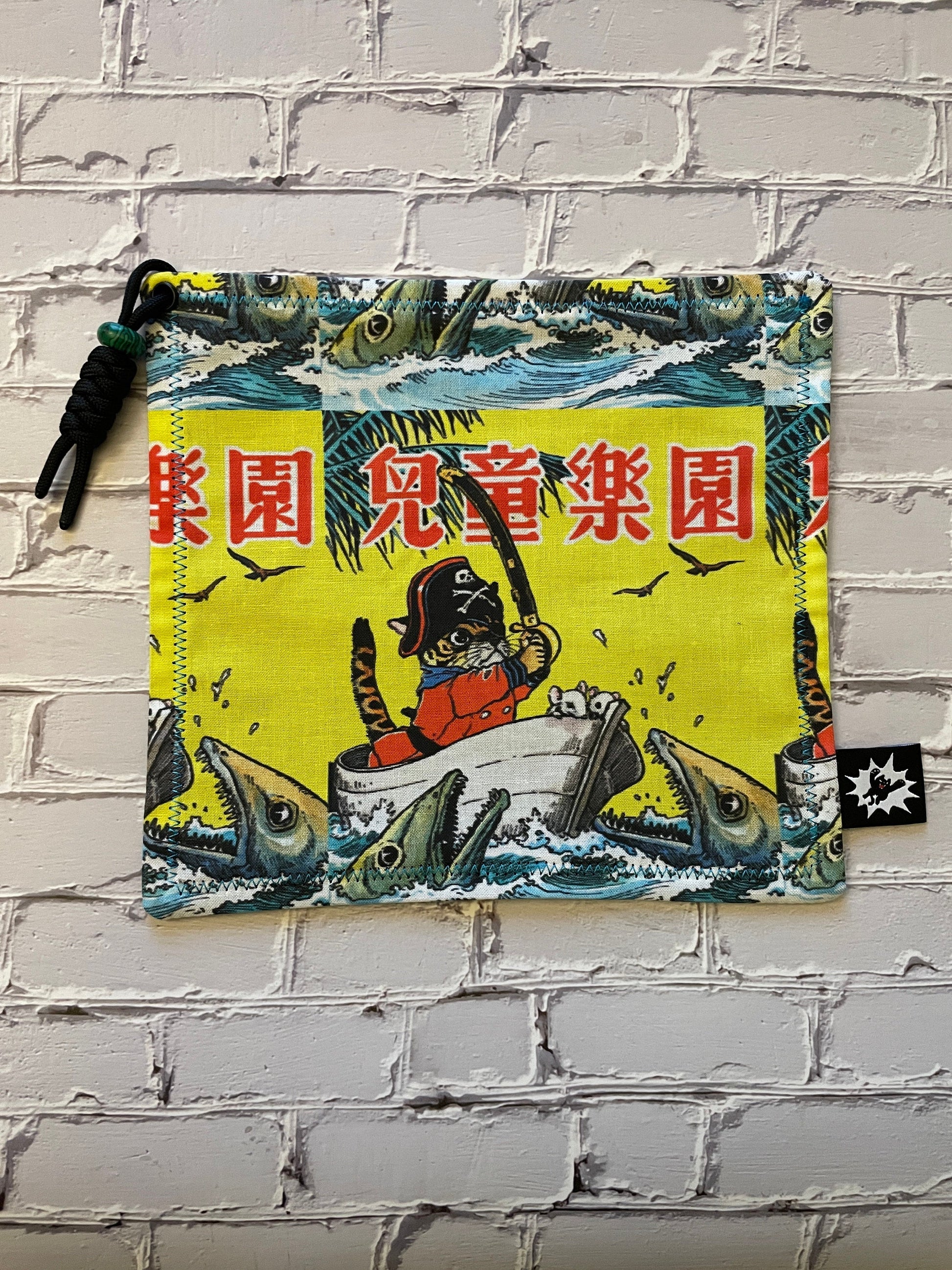 EDC Hank Limited Edition | EDC Gear Hankerchief | Nautical Ship Hank for Bag, Pouch, Or Tray | Cat  Pirate |  Everyday Carry Handkerchief