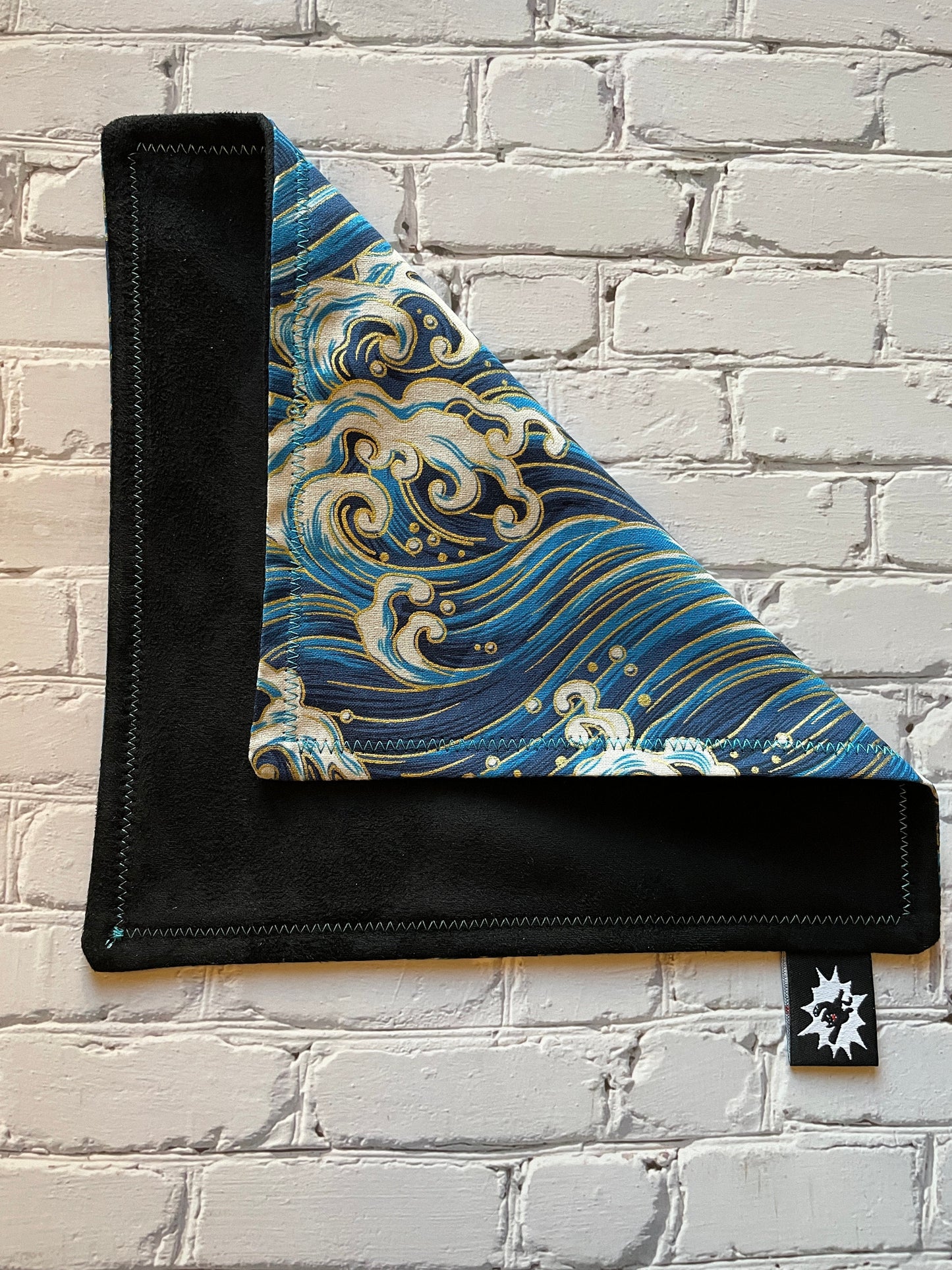 EDC Hank Set | Handkerchief for Every Day Carry |  Gear for EDC Organizer Pouch | Gift Set | Pocket Dump Combo Pack | Seigaiha Wave Blue